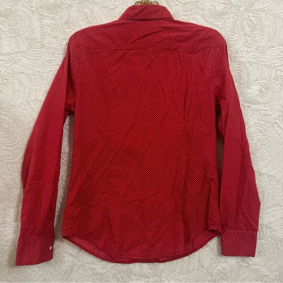Lands' End Canvas Red Ivy Prep Classic Coastal Cowgirl Cotton Shirt Womens Small - Picture 5 of 6